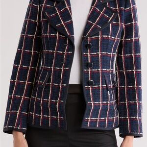 Favorite Daughter Navy and Red Plaid Blazer